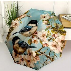 🆕️🐦☔️ SONG BIRDS & FLORAL BLOSSOMS COMPACT UMBRELLA☔️🐦